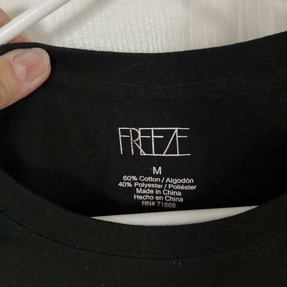 Freeze Girl's "Life Is Good" Tee Shirt Sz Med Black Yellow Daisies Cap Sleeves - Picture 2 of 3